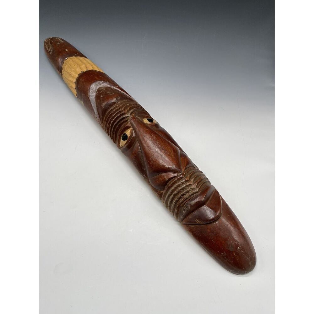 Vintage 23"‎ Jamaican Tribal Wall Art Folk Hand Carved Jamaica wood Painted